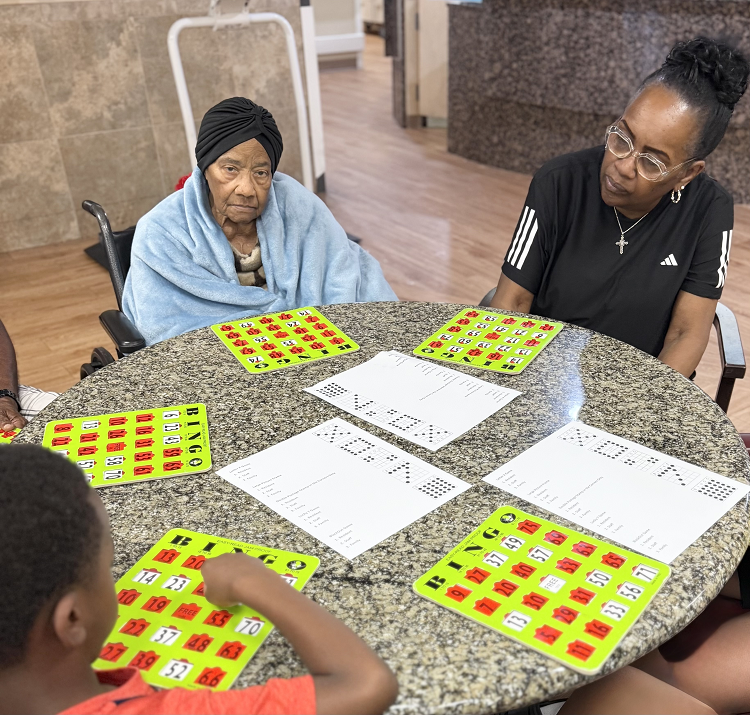 patients playing bingo