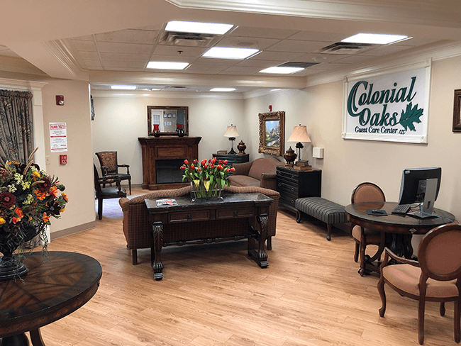 Front lobby and entrance at Colonial Oaks Skilled Nursing in Bossier City, LA